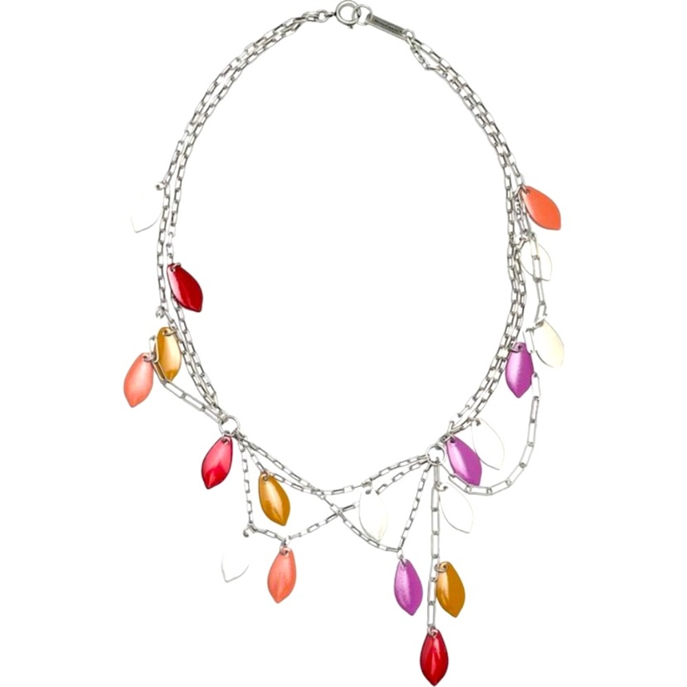 Designer Isabel Marant Colorful (Fuchsia Orange Purple) Necklace. Stunning! OS
